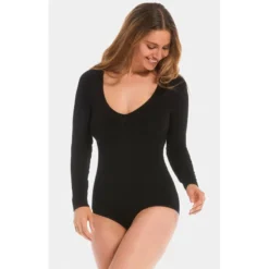 Body Manches Longues Col Rond Bambou -Chantelle Soldes Magasin body manches longues col rond bambou 2