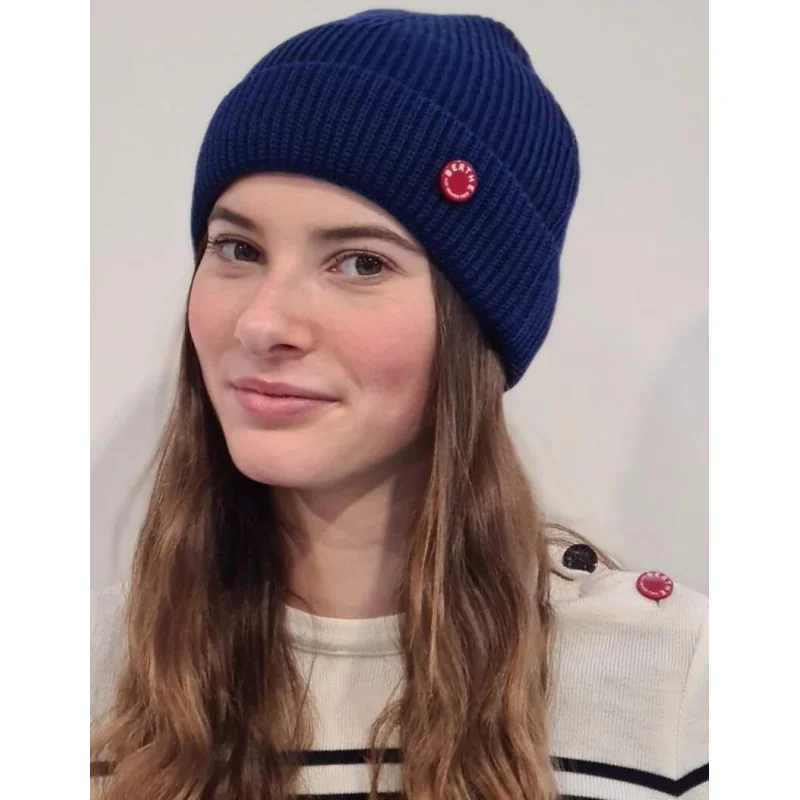 Bonnet Berthe Aux Grands Pieds Pur Laine Royal Mer 5 Bonnet Berthe Aux Grands Pieds Pur Laine Royal Mer – Image 5