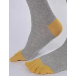 Chaussettes Grises 5 Doigts Jaunes -Chantelle Soldes Magasin chaussettes grises 5 doigts jaunes 1 2