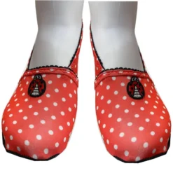 Chausson De Voyage Ixli Tissu Imprimé Rouge Pois Blancs