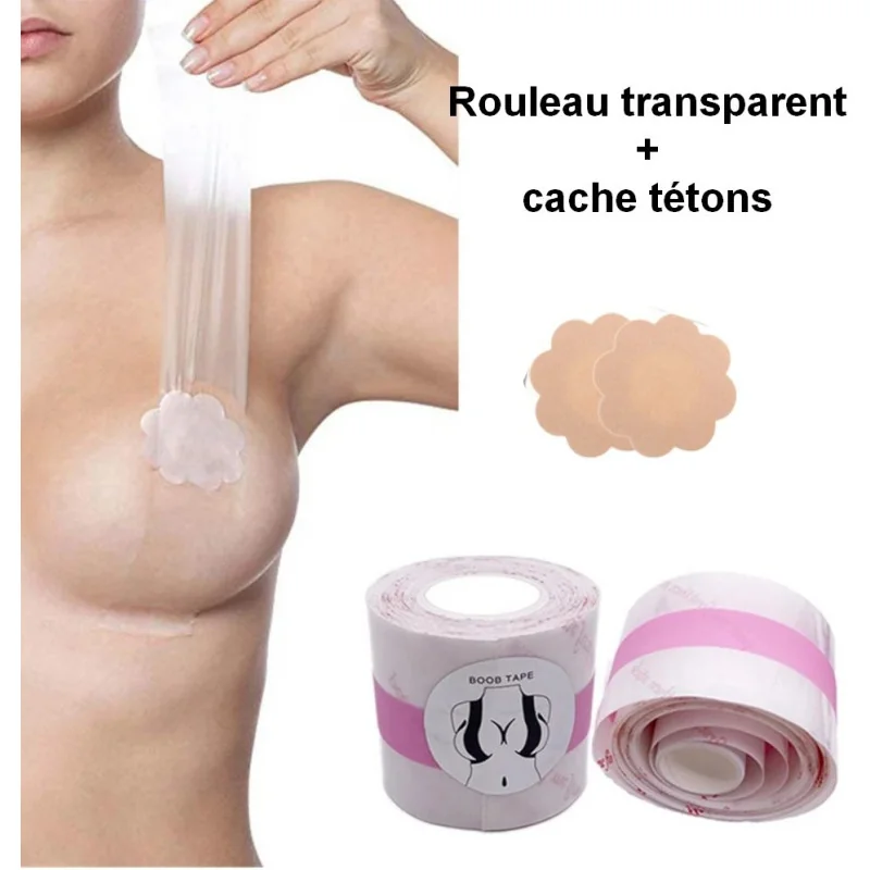 Coffret D'adhésif Transparent Poitrine Et Cache Seins 1 Coffret D'adhésif Transparent Poitrine Et Cache Seins