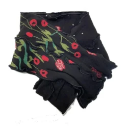 Echarpe Berthe Aux Grands Pieds Coquelicots Rouges