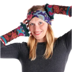 Ensemble Mitaines Et Bandeau Dub Et Drino Fleurs Dye