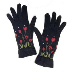 Gants Berthe Aux Grands Pieds Fleurs Sauvages Rouges