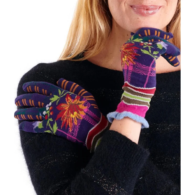 Gants Dub Et Drino Violette Scott Fleuri 2 Gants Dub Et Drino Violette Scott Fleuri – Image 2