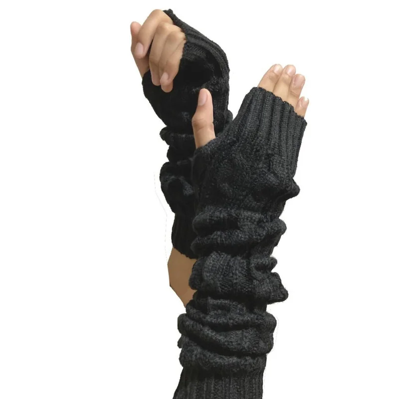 Mitaines Longues Torsadée En Laine 2 Mitaines Longues Torsadée En Laine – Image 2