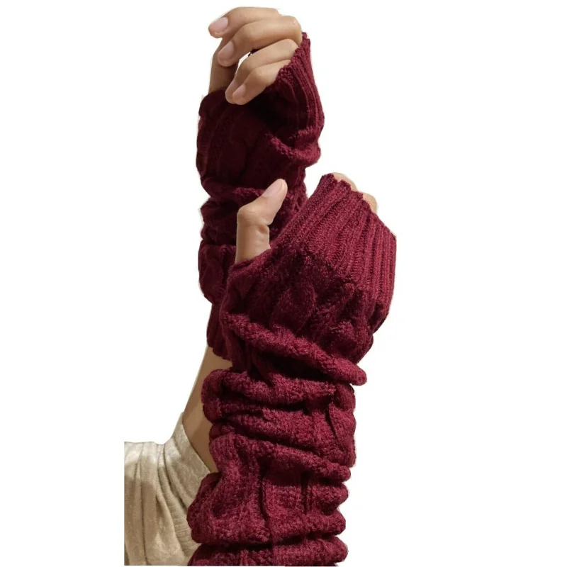 Mitaines Longues Torsadée En Laine 3 Mitaines Longues Torsadée En Laine – Image 3