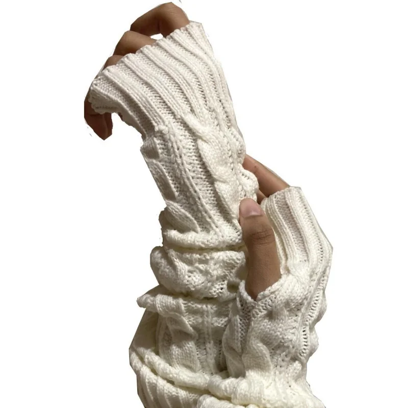 Mitaines Longues Torsadée En Laine 4 Mitaines Longues Torsadée En Laine – Image 4