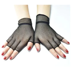 Mitaines Résille Noires Fines Courtes