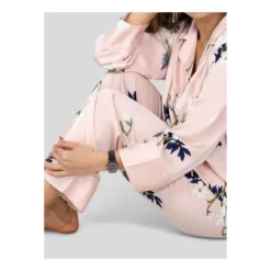 Pyjama HN Satin Rose Fleuris -Chantelle Soldes Magasin pyjama hn satin rose fleuris 2