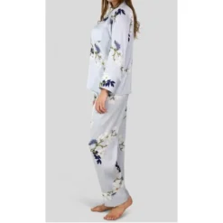 Pyjama Soyeux Gris Fleuri HN -Chantelle Soldes Magasin pyjama soyeux gris fleuri hn 3