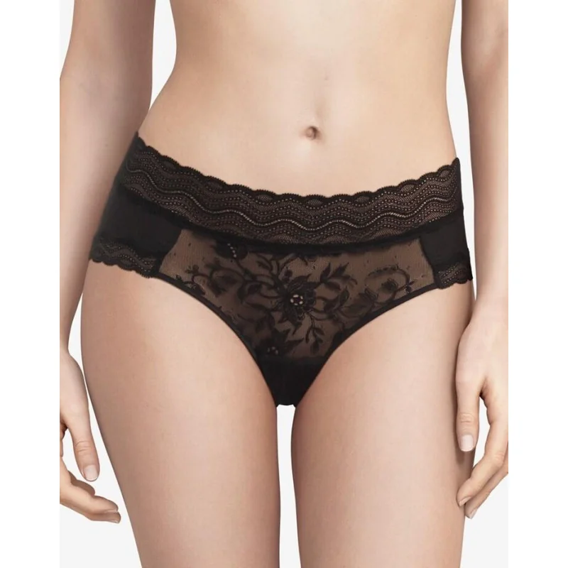 Shorty Chantelle Blanche Dentelle Noire 1 Shorty Chantelle Blanche Dentelle Noire